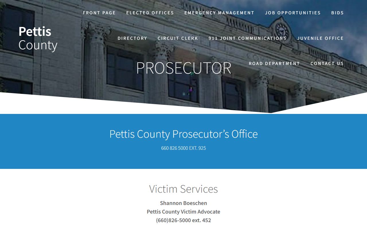 Pettis County court records after arrest prosecutor page