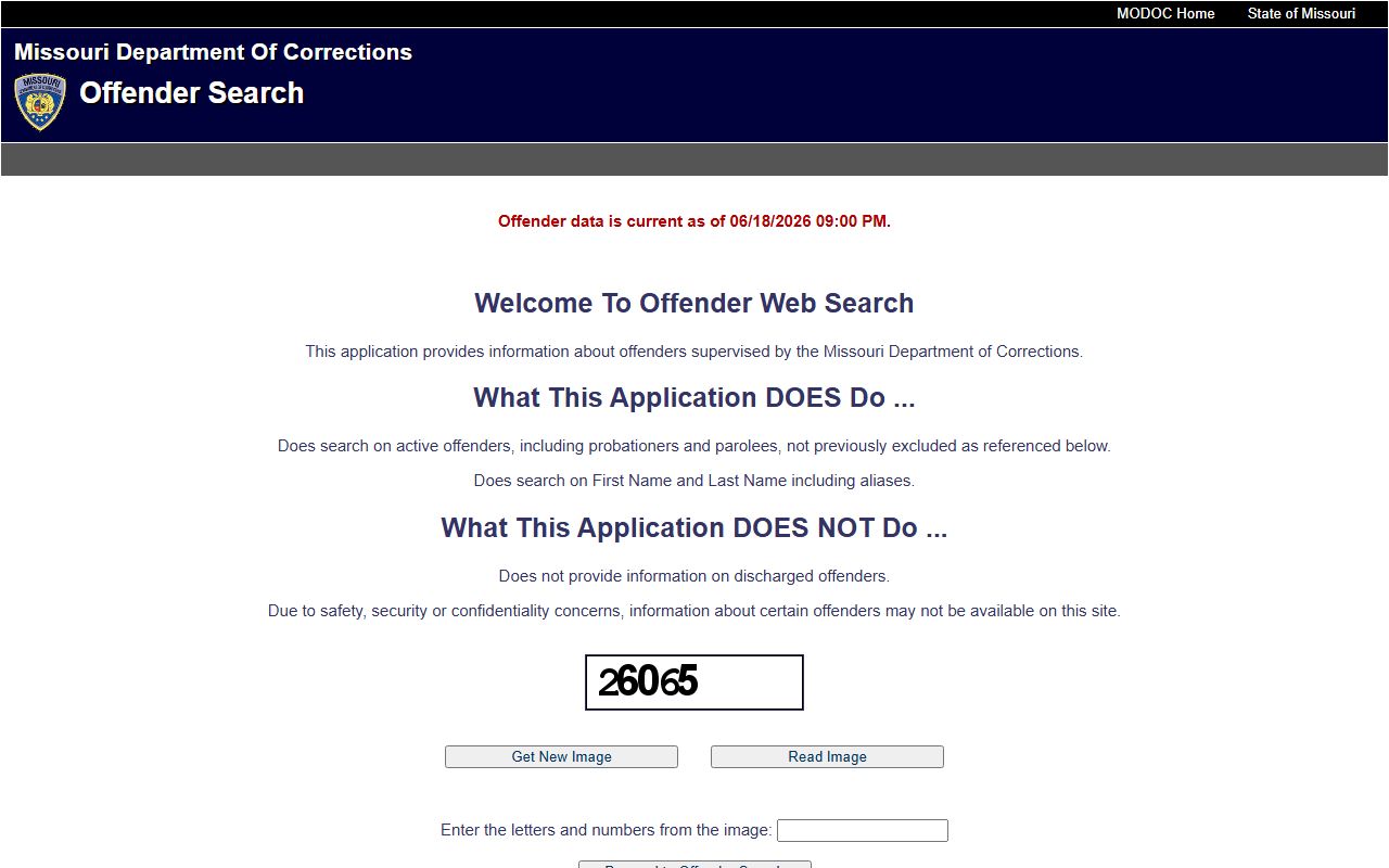 Pettis County inmate lookup through Missouri DOC offender search